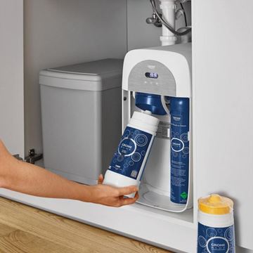 GROHE BLUE HOME dřezová elektronická baterie, s filtračním a chladícím zařízením, Bluetooth, napájení ze sítě, kartáčovaný hard graphite 31455AL1 Obrázek - fotka