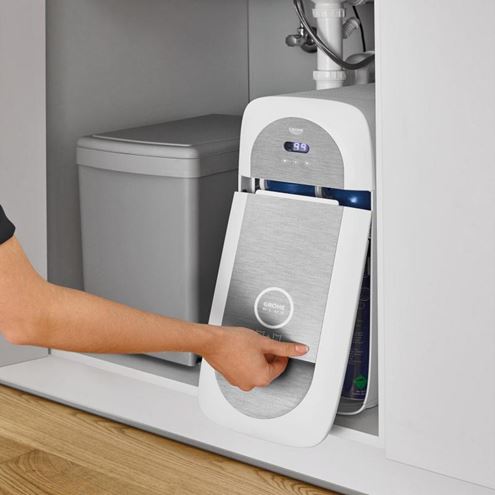 GROHE BLUE HOME dřezová elektronická baterie, s filtračním a chladícím zařízením, Bluetooth, napájení ze sítě, kartáčovaný hard graphite 31455AL1 Obrázek - fotka