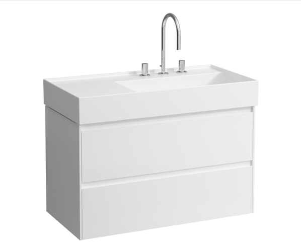 LAUFEN LANI skříňka pod umyvadlo 88,2x44,8x51,5 cm, 2 zásuvky, s organizérem, matná bílá H4039621122601 Obrázek - Hlavní obrázek