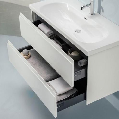 LAUFEN LANI skříňka pod dvojumyvadlo 98,4x44,8x51,5 cm, 2 zásuvky, s organizérem, matná bílá H4035621122601 Obrázek - fotka