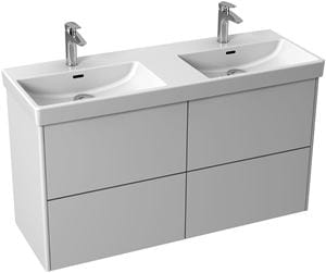 LAUFEN LA CASA 5 skříňka s dvojumyvadlem 126,7x44x67,4 cm, 4 zásuvky, Push-open, bílá