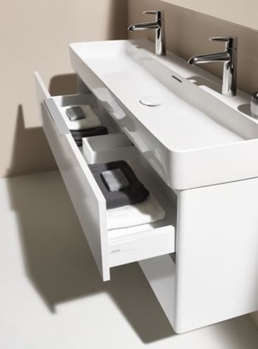 LAUFEN BASE skříňka pod umyvadlo 118x39,1x51,5 cm, 2 zásuvky, matná bílá H4024721102601 Obrázek - fotka