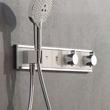 HANSGROHE RAINSELECT podomítková termostatická baterie, pro 3 spotřebiče, s držákem sprchy, bílá/chrom 15356400 Obrázek - fotka