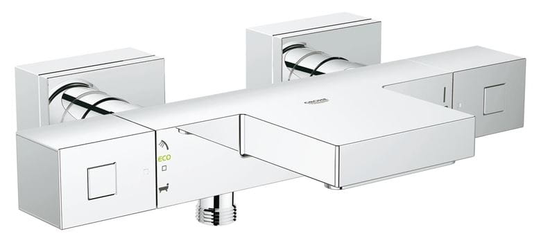 GROHE GROHTHERM CUBE vanová nástěnná termostatická baterie, s přepínačem, chrom 34497000 Obrázek - Hlavní obrázek