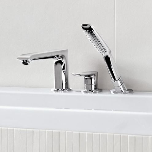 HANSGROHE METRIS baterie na okraj vany, 3-otvorová, se sprchovou soupravou, chrom 31190000 Obrázek - fotka