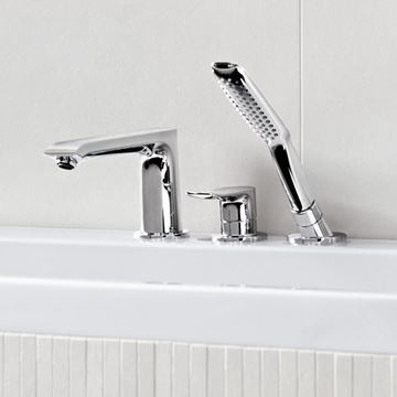 HANSGROHE METRIS baterie na okraj vany, 3-otvorová, se sprchovou soupravou, chrom 31190000 Obrázek - fotka