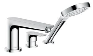 HANSGROHE TALIS E baterie na okraj vany, 3-otvorová, se sprchovou soupravou, chrom