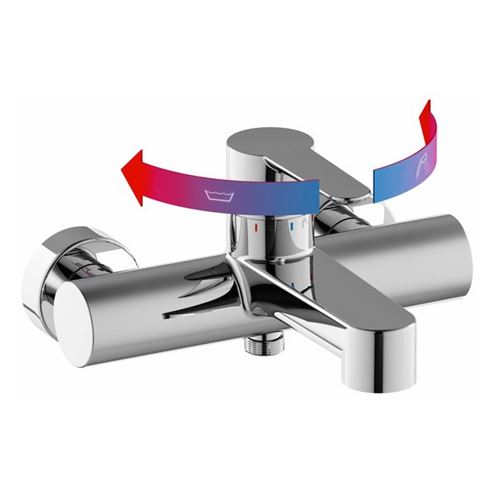 RAVAK PURI PU 022.00 vanová nástěnná baterie, s přepínačem, chrom X070115 Obrázek - fotka