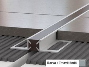 PROFIL-EU profil 10x12mm, 2,5m, dilatační s PVC vložkou, přírodní elox, tmavě šedá