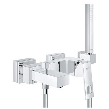 GROHE EUROCUBE vanová nástěnná baterie, s přepínačem, se sprchovou soupravou, chrom