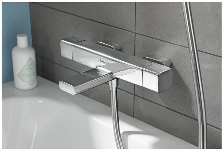 HANSGROHE ECOSTAT E vanová nástěnná termostatická baterie, s přepínačem, chrom 15774000 Obrázek - fotka