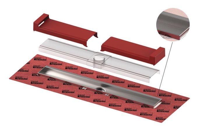 CONCEPT 200 EVO sprchový žlab 1000 mm, ke stěně, bez odtoku, bez roštu, plast/nerez ocel 606308 Obrázek - Hlavní obrázek