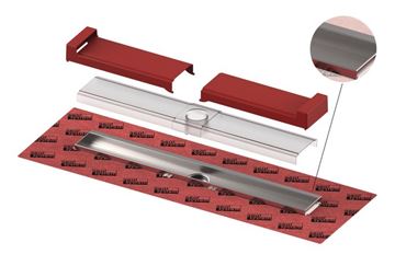 CONCEPT 200 EVO sprchový žlab 700 mm, ke stěně, bez odtoku, bez roštu, plast/nerez ocel