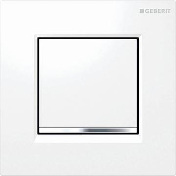 GEBERIT 20 SQUARE ovládací tlačítko splachování pro pisoár, plast, bílá/lesklý chrom