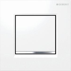 GEBERIT 20 SQUARE ovládací tlačítko splachování pro pisoár, plast, bílá/lesklý chrom