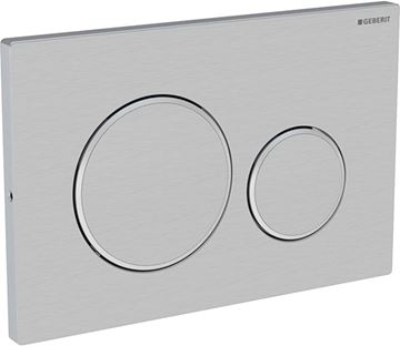 GEBERIT SIGMA 20 ovládací tlačítko pro dvě splachování, easy-to-clean, ocel, kartáčovaný/leštěný nerez