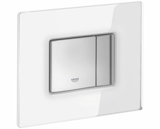 GROHE SKATE COSMOPOLITAN ovládací tlačítko pro dvě splachování, sklo, měsíční bílá 38845LS0 Obrázek - fotka