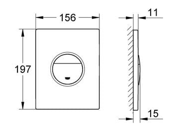 GROHE NOVA COSMOPOLITAN ovládací tlačítko pro dvě splachování, plast, alpská bílá 38765SH0 Technický nákres