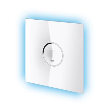 GROHE VERIS ONDUS DIGITECTURE LIGHT ovládací tlačítko pro dvě splachování, senzorové, s podsvícením, napájení ze sítě, sklo, měsíční bílá 38915LS0 Obrázek - fotka