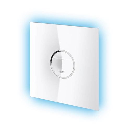 GROHE VERIS ONDUS DIGITECTURE LIGHT ovládací tlačítko pro dvě splachování, senzorové, s podsvícením, napájení ze sítě, sklo, měsíční bílá 38915LS0 Obrázek - fotka