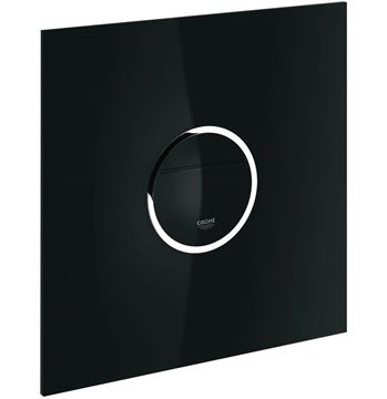 GROHE VERIS LIGHT ovládací tlačítko pro dvě splachování, senzorové, s podsvícením, napájení ze sítě, sklo, velvet black-černá/chrom