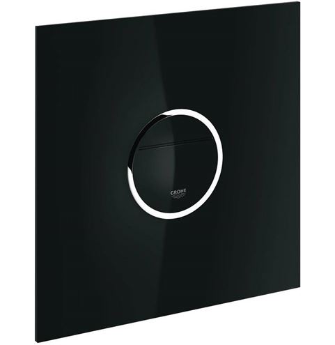 GROHE VERIS LIGHT ovládací tlačítko pro dvě splachování, senzorové, s podsvícením, napájení ze sítě, sklo, velvet black-černá/chrom 38915KS0 Obrázek - Hlavní obrázek