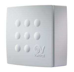 VORTICE QUADRO MICRO 80 radiální ventilátor 80 mm, nástěnný/stropní, se zpětnou klapkou