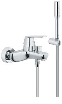 GROHE EUROSMART COSMOPOLITAN vanová nástěnná baterie, s přepínačem, se sprchovou soupravou, chrom