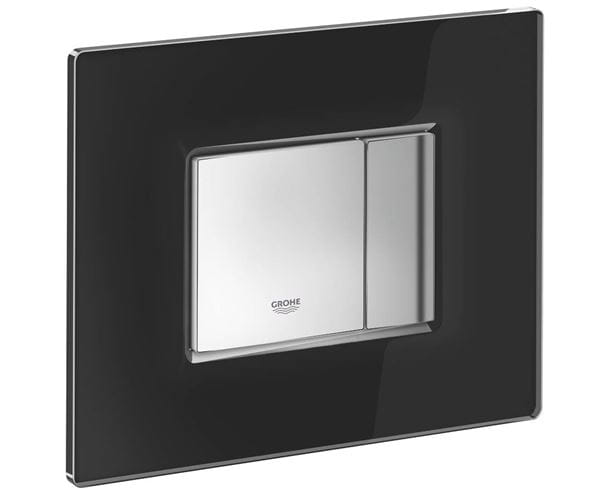 GROHE SKATE COSMOPOLITAN ovládací tlačítko pro dvě splachování, sklo, velvet black-černá/chrom 38845KS0 Obrázek - fotka