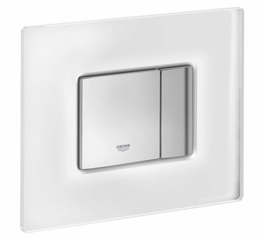 GROHE SKATE COSMOPOLITAN ovládací tlačítko pro dvě splachování, sklo, matná bílá/chrom 38845MF0 Obrázek - fotka