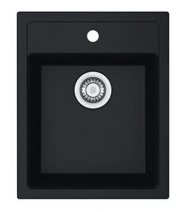 FRANKE SIRIUS SID 610-40 tectonitový dřez 530x430 mm, otvor pro baterii, černá