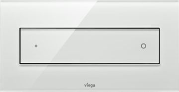 VIEGA VISIGN FOR STYLE 12 8332.1 ovládací tlačítko pro dvě splachování, čiré sklo, světle šedá 687854 Obrázek - fotka