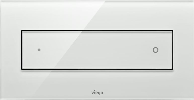 VIEGA VISIGN FOR STYLE 12 8332.1 ovládací tlačítko pro dvě splachování, čiré sklo, světle šedá 687854 Obrázek - fotka