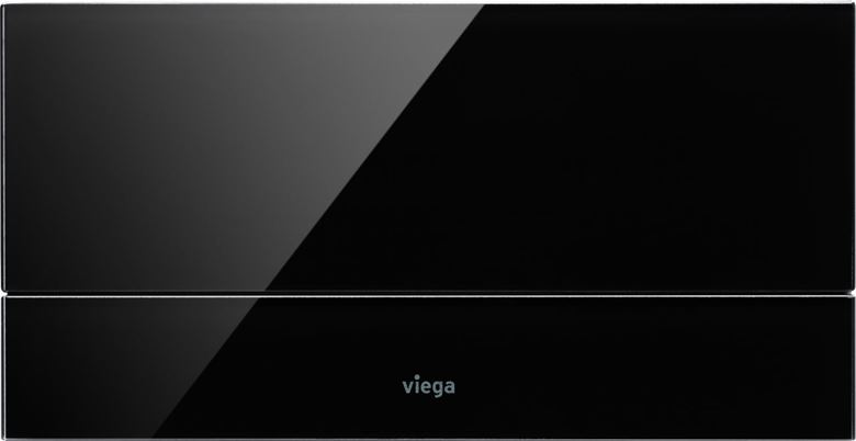 VIEGA VISIGN FOR MORE 101 8351.1 ovládací tlačítko pro dvě splachování, hliník/sklo parsol, chrom/černá 597429 Obrázek - fotka