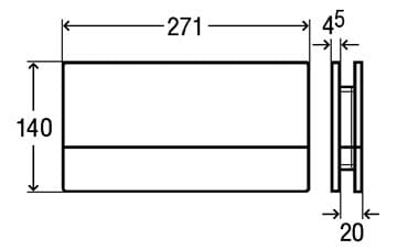 VIEGA VISIGN FOR MORE 101 8351.1 ovládací tlačítko pro dvě splachování, hliník/sklo parsol, chrom/černá 597429 Technický nákres