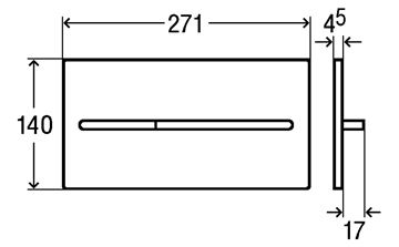 VIEGA VISIGN FOR MORE 104 8354.1 ovládací tlačítko pro dvě splachování, hliník, ušlechtilá ocel 598471 Technický nákres