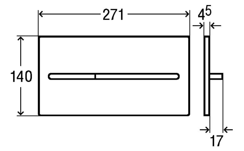 VIEGA VISIGN FOR MORE 104 8354.1 ovládací tlačítko pro dvě splachování, hliník, ušlechtilá ocel 598471 Technický nákres
