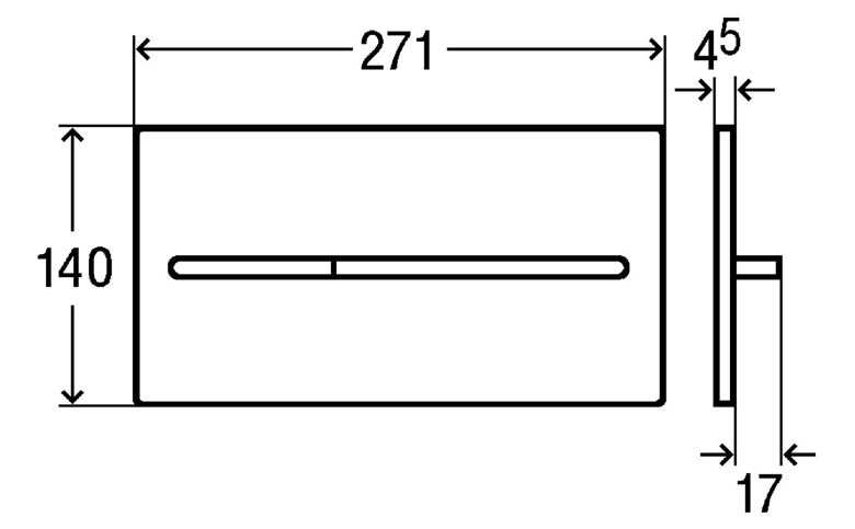 VIEGA VISIGN FOR MORE 104 8354.1 ovládací tlačítko pro dvě splachování, hliník, ušlechtilá matná 598464 Technický nákres