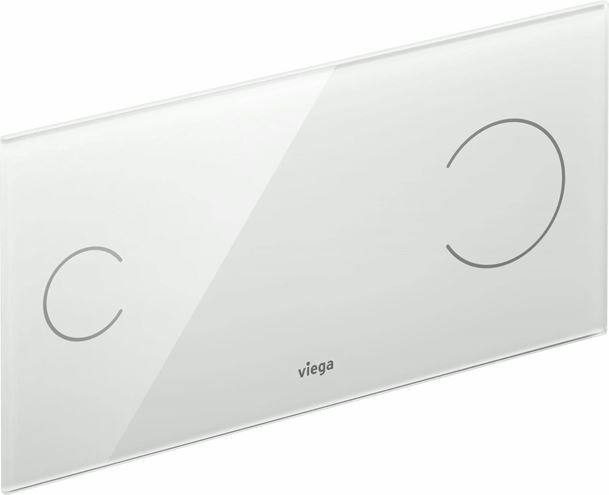 VIEGA VISIGN FOR MORE 100 8352.11 ovládací tlačítko pro dvě splachování, senzorové, napájení ze sítě, čiré sklo, světle šedá 622671 Obrázek - Hlavní obrázek