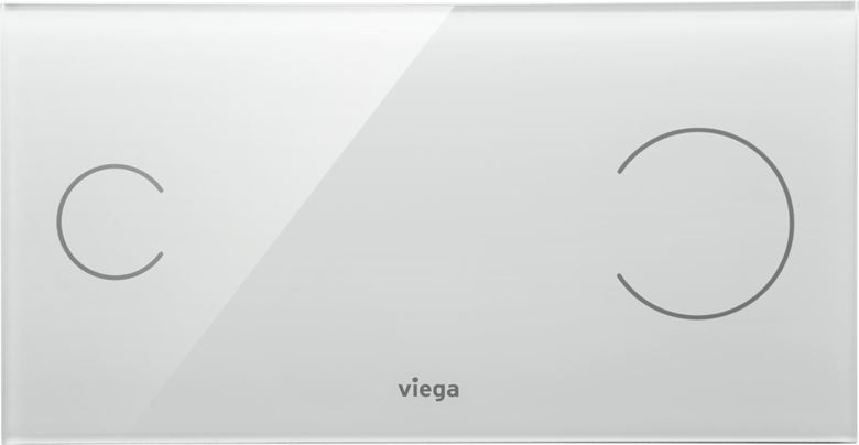 VIEGA VISIGN FOR MORE 100 8352.11 ovládací tlačítko pro dvě splachování, senzorové, napájení ze sítě, čiré sklo, světle šedá 622671 Obrázek - fotka