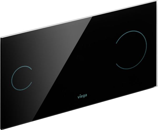 VIEGA VISIGN FOR MORE 100 8352.11 ovládací tlačítko pro dvě splachování, senzorové, napájení ze sítě, sklo parsol, černá 615895 Obrázek - Hlavní obrázek