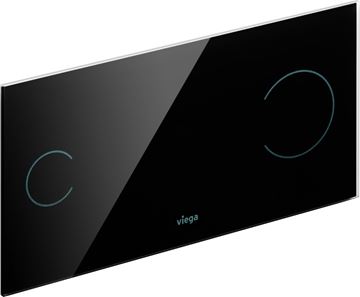 VIEGA VISIGN FOR MORE 100 8352.11 ovládací tlačítko pro dvě splachování, senzorové, napájení ze sítě, sklo parsol, černá