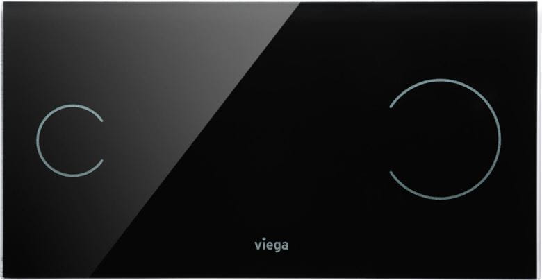 VIEGA VISIGN FOR MORE 100 8352.11 ovládací tlačítko pro dvě splachování, senzorové, napájení ze sítě, sklo parsol, černá 615895 Obrázek - fotka