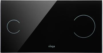 VIEGA VISIGN FOR MORE 100 8352.11 ovládací tlačítko pro dvě splachování, senzorové, napájení ze sítě, sklo parsol, černá 615895 Obrázek - fotka