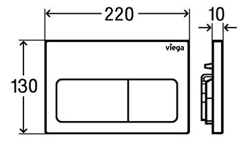 VIEGA PREVISTA VISIGN FOR LIFE 5 8601.1 ovládací tlačítko pro dvě splachování, plast, chrom 773717 Technický nákres
