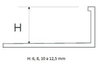 PROFIL-EU profil 6mm, 2,5m ,,L" ukončovací, odlehčený, hliník, elox přírodní 1815256D Technický nákres