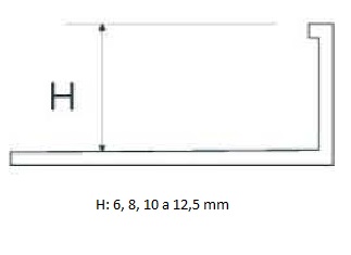 PROFIL-EU profil 6mm, 2,5m ,,L" ukončovací, odlehčený, hliník, elox přírodní 1815256D Technický nákres