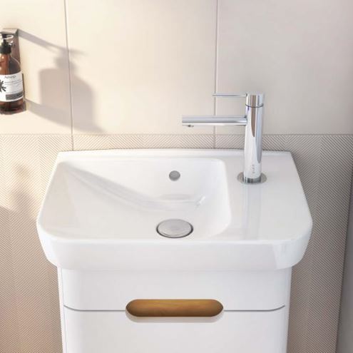 VITRA SENTO umyvadlo 50 cm, s otvorem pro baterii vpravo a přepadem, VitrAhygiene 5945B003-0029 Obrázek - fotka