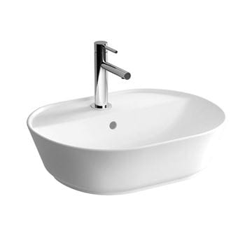 VITRA GEO umyvadlo na desku 55 cm, s otvorem pro baterii a přepadem, VitrAhygiene