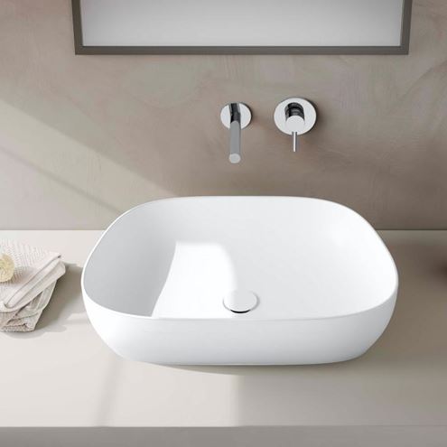 VITRA OUTLINE umyvadlová mísa 62,5 cm, bez přepadu, broušená, VitrAhygiene, matná bílá 5993B401-0016 Obrázek - fotka